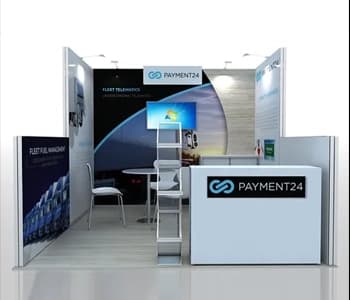 Modern 10x10 booth display setup