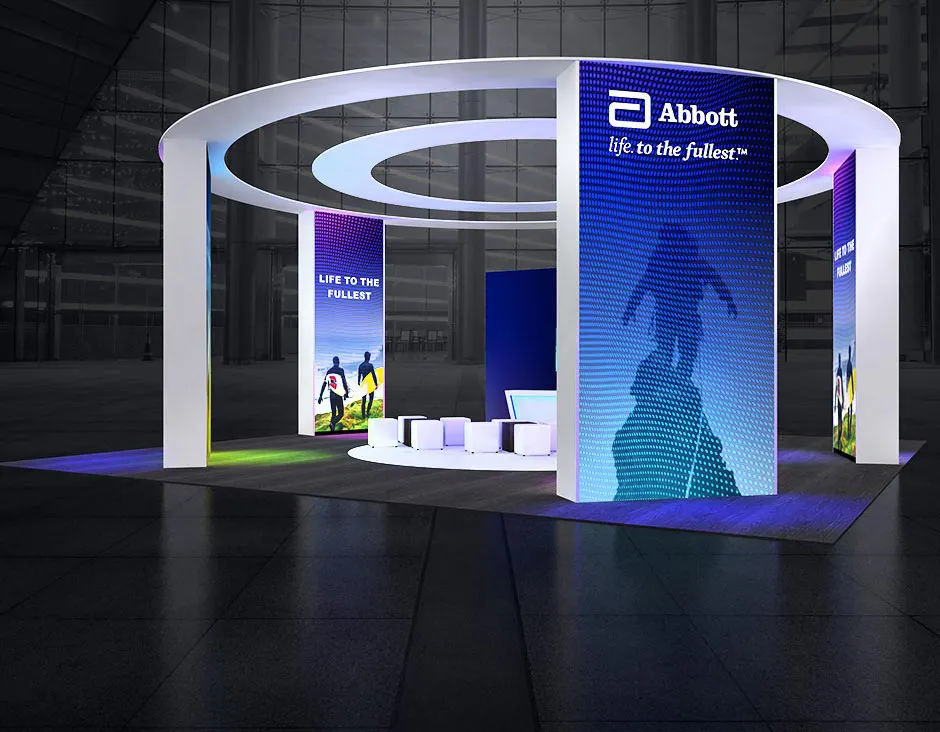 Spacious and professional 40x40 trade show booth
