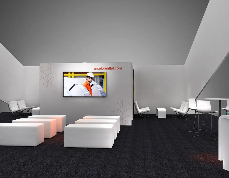 Innovative 40x40 trade show booth rental design for impactful exhibitions