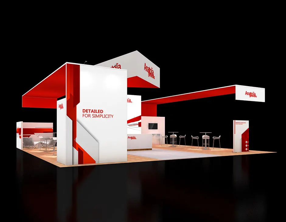 40x40 trade show booth rental with customizable options