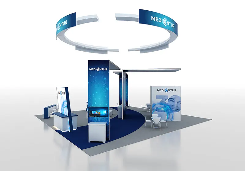 Flexible 40x40 booth rental for trade shows and events