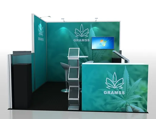 10x10 trade show booth rental with custom design