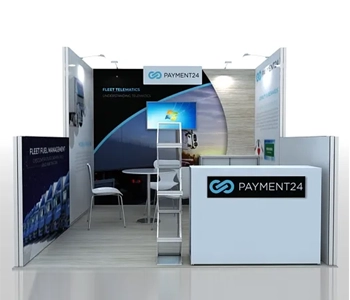 Modern 10x10 booth display setup