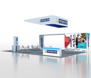 Innovative 30x40 trade show booth rental design